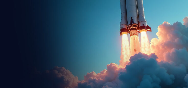 engineering image of a rocket launching